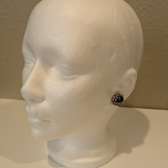 Lot of 3 vintage stud earrings, formal black earrings - in good condition - Picture 4 of 4